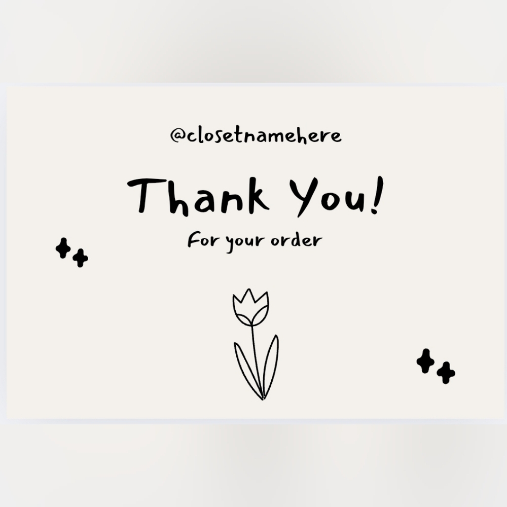 50 Custom 4x6 Floral Thank You Notes Labels For Sellers/Thank You Stickers